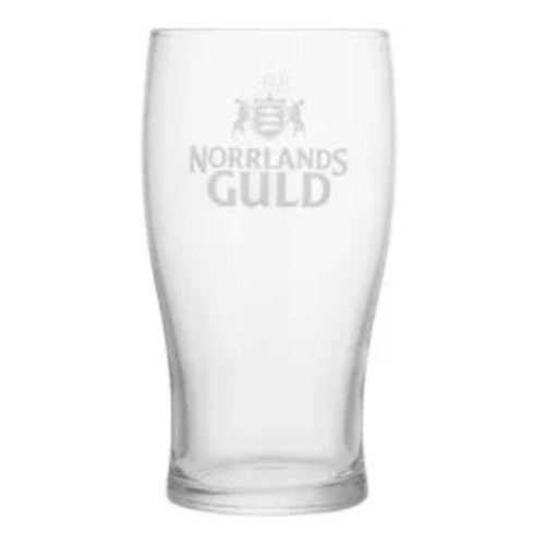 Svenska ölglas med bryggeriernas logotyp
