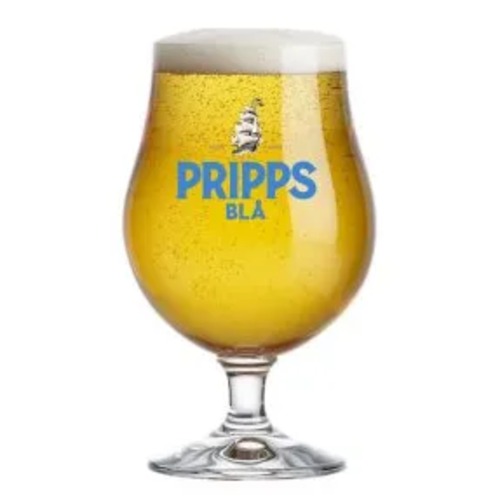 Svenska ölglas med bryggeriernas logotyp